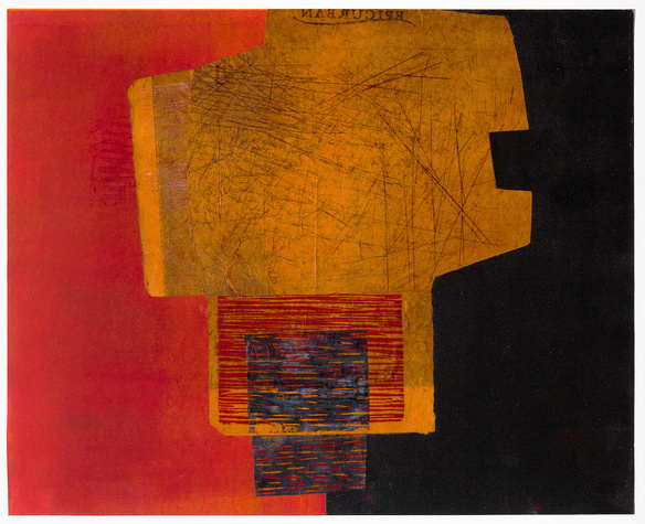 Terri Fridkin - East Meets West 1 - Monotype, Intaglio, Woodcut and Collage