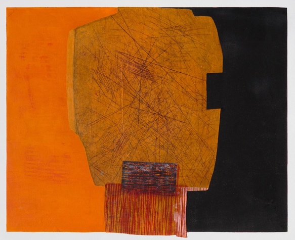 Teri Fridkin - East Meets West 2 - Monotype, Intaglio, Woodcut and Collage